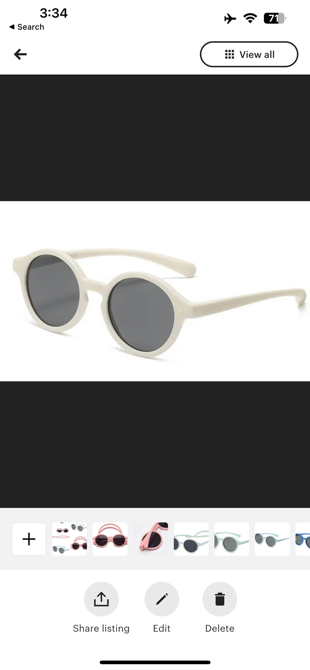 Baby sunglasses with detachable strap