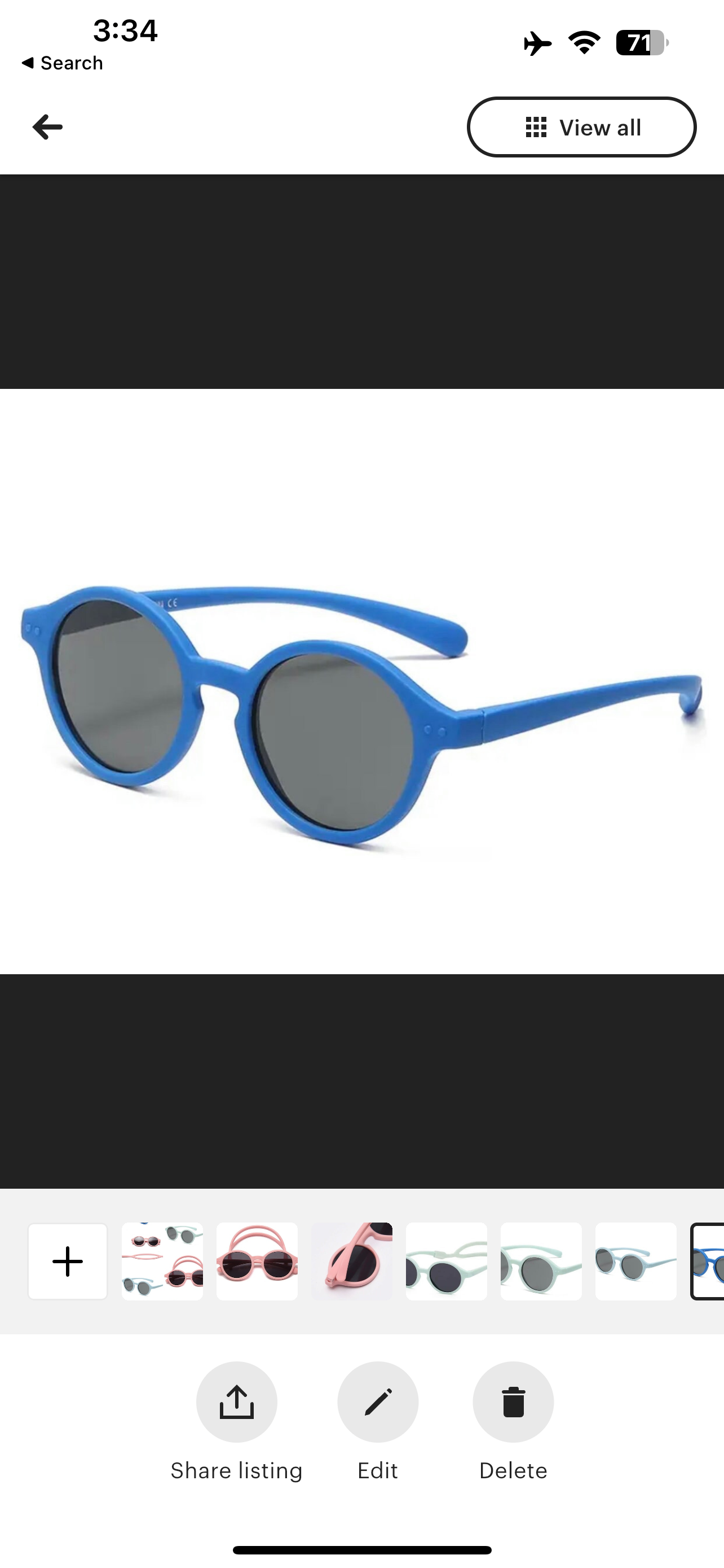 Baby sunglasses with detachable strap