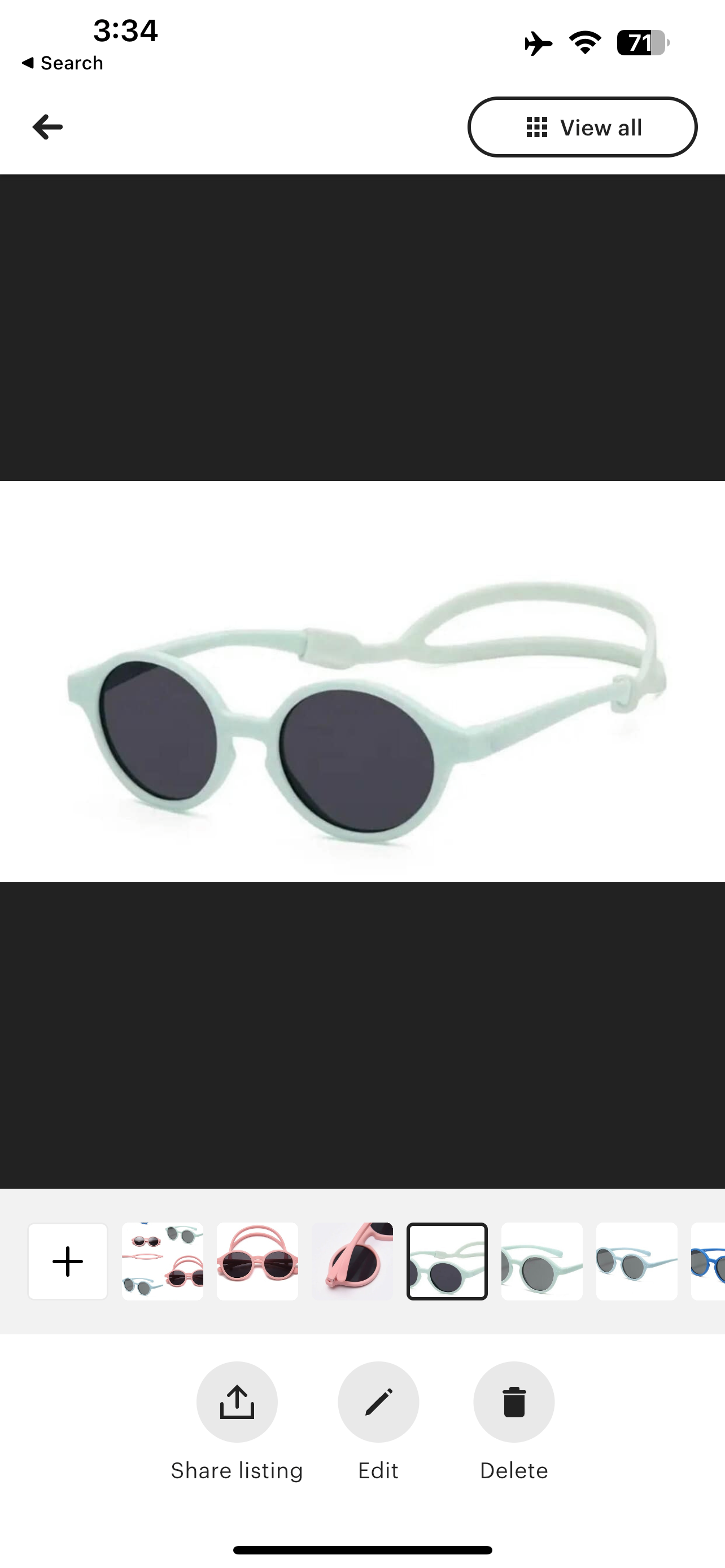 Baby sunglasses with detachable strap