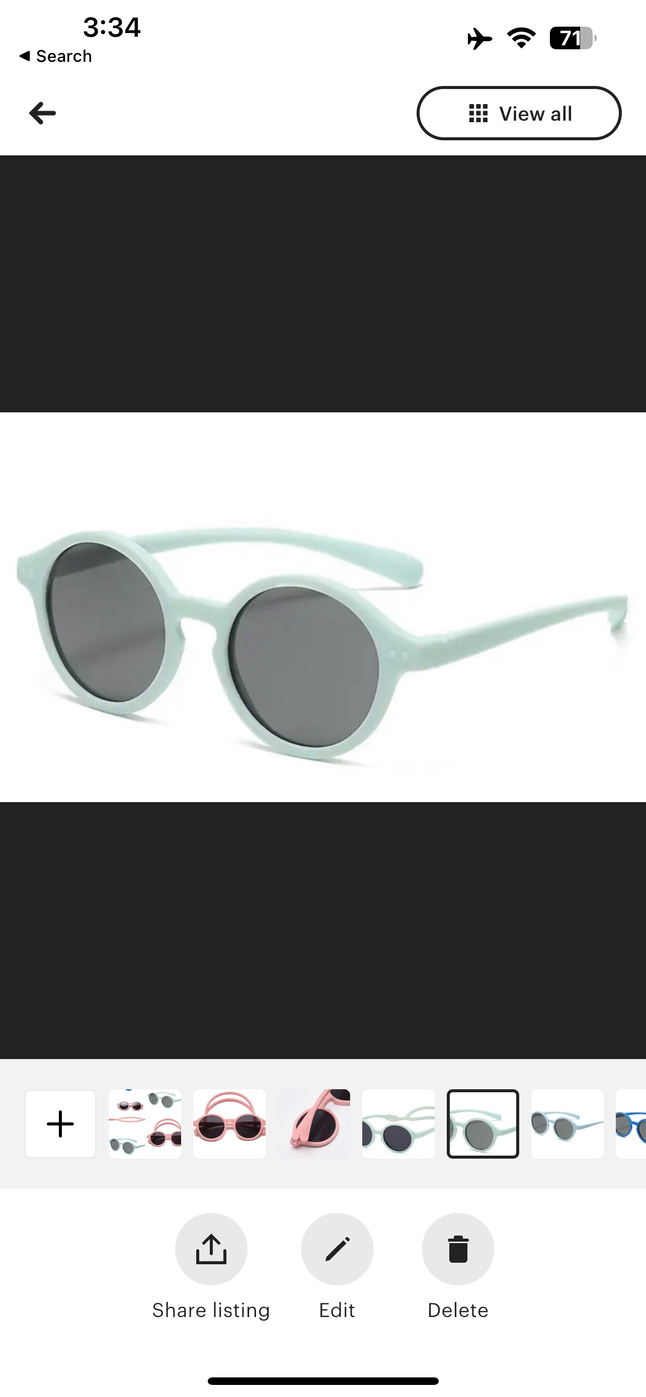 Baby sunglasses with detachable strap