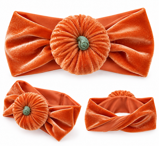 🎃Little Pumpkin Velvet Baby Headband 🧡