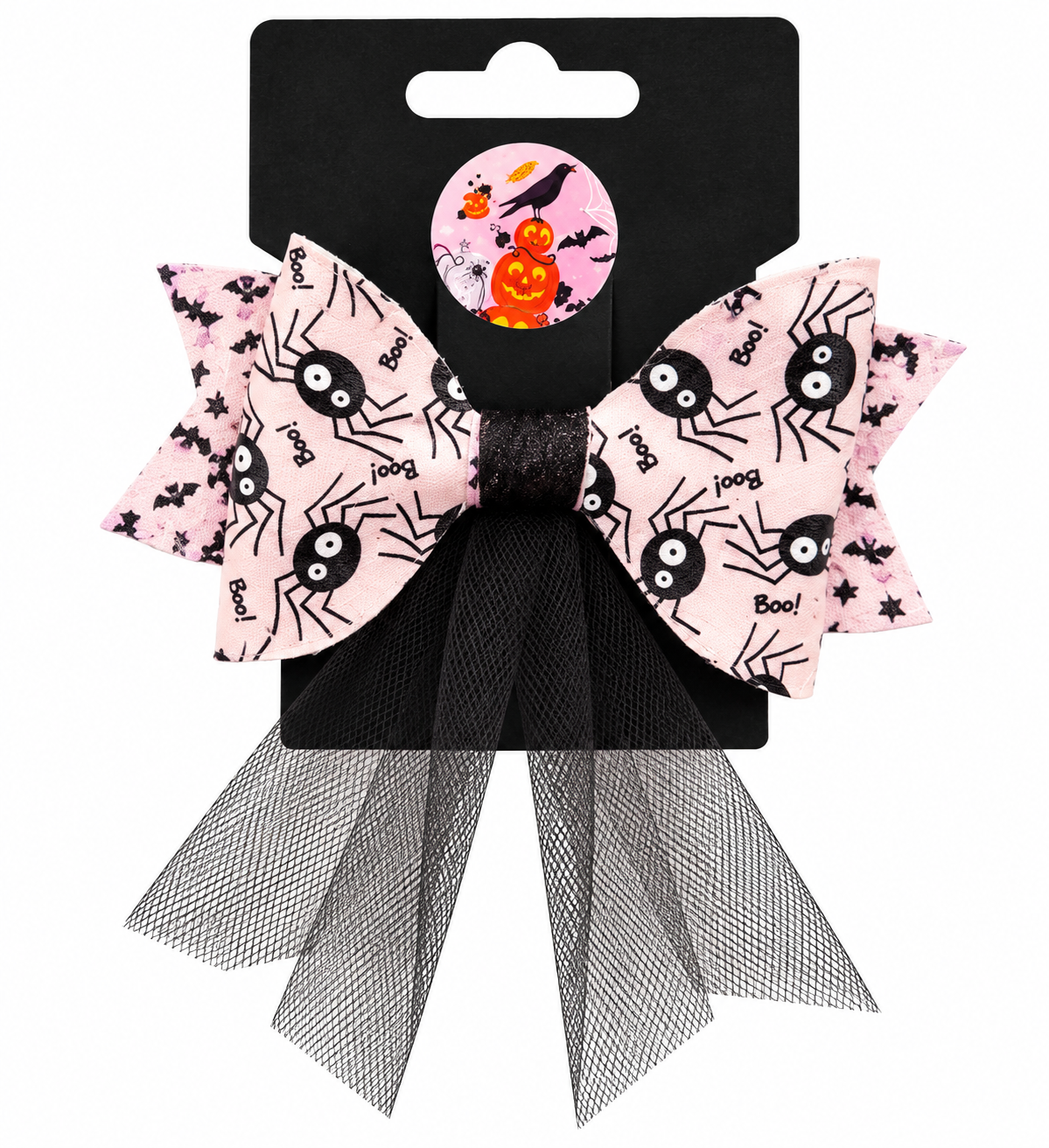 Boo-tiful Halloween Tulle Hair Bows – Spiders & Pumpkins 👻🎃💕