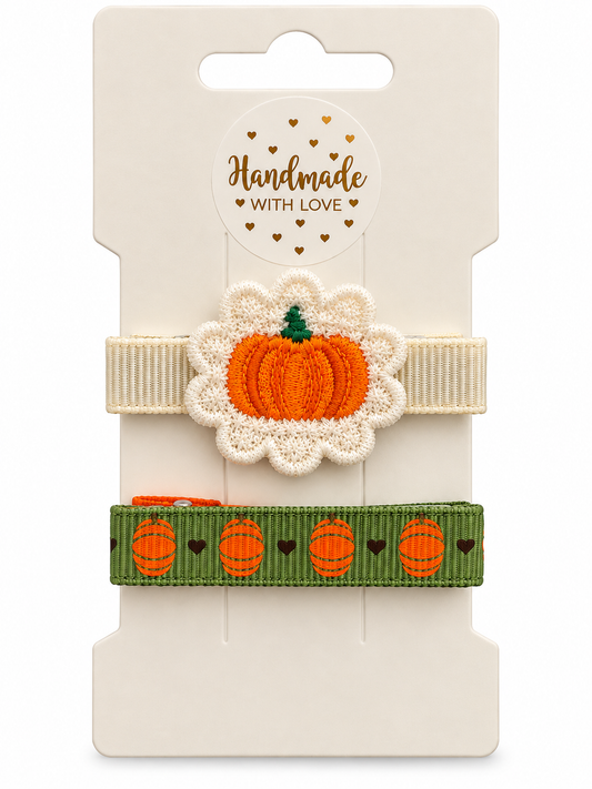 Little Pumpkin Baby Hair Clips – Set of 2 🍂🤍