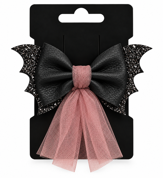 Spooktacular Bat Wing Halloween Hair Bow 🎃🖤